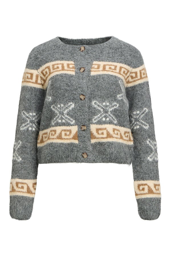 Object Cardigan lana estampado Gris