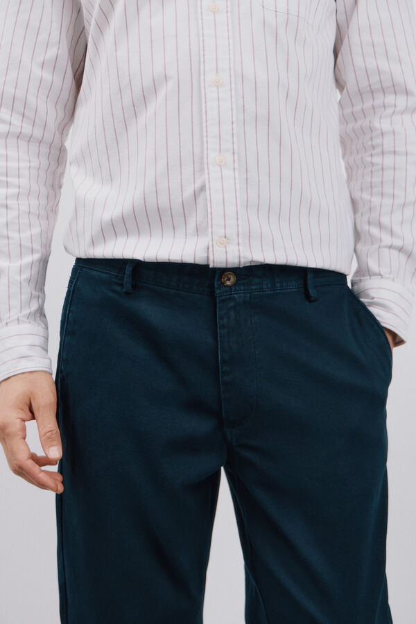 Cortefiel Pantal&oacute;n chino regular fit Azul oscuro