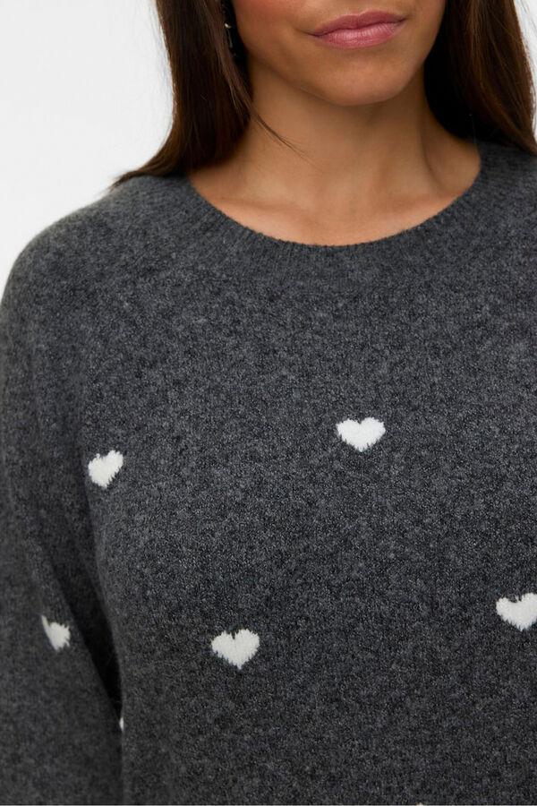 Vero Moda Curve Jersey de cuello redondo talla grande Gris oscuro