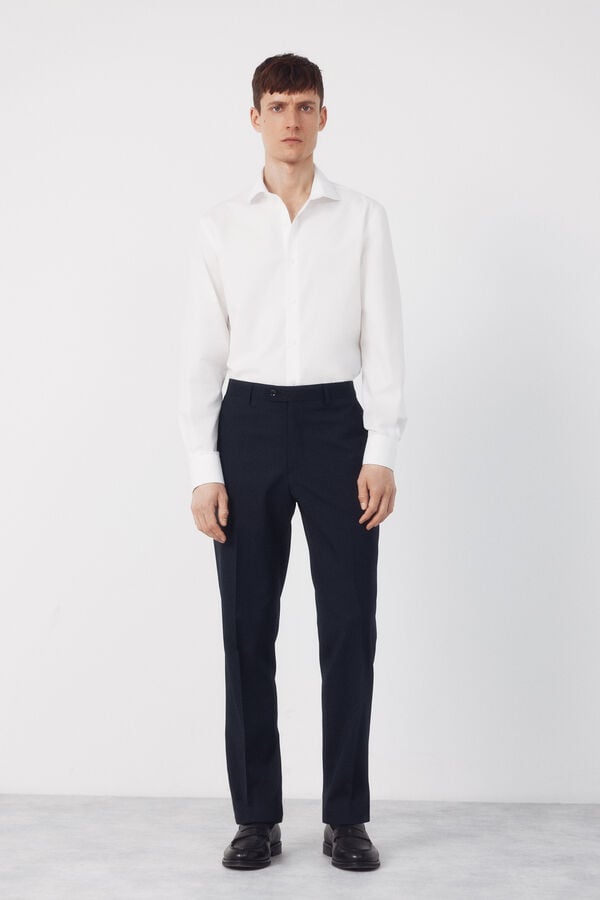 Cortefiel Camisa vestir otom&aacute;n slim fit f&aacute;cil plancha Blanco