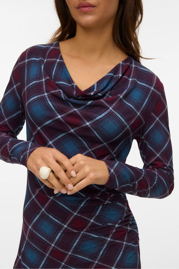 Vero Moda Vestido midi rombos Granate