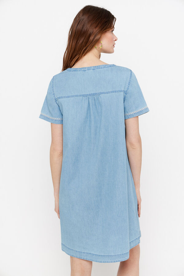 Cortefiel Vestido t&uacute;nica bordado Azul