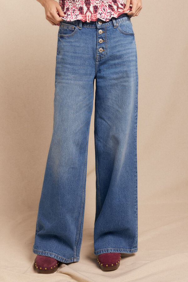 Slowlove Jeans de bot&otilde;es largos Azul