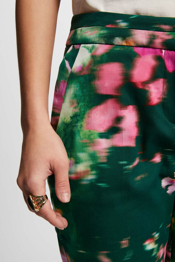 Morgan Calça ajustado impresso Multicolorido