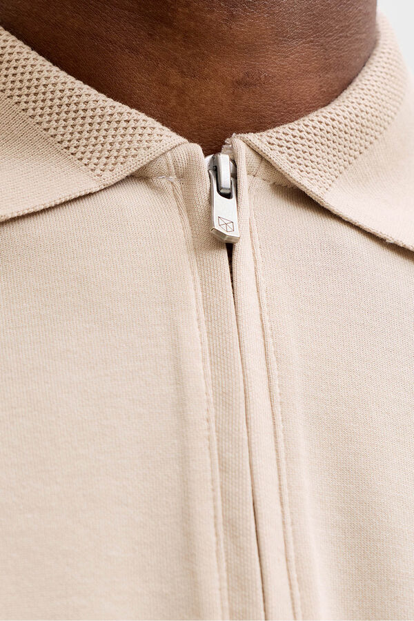 Jack & Jones Polo gola fecho-&eacute;clair Tostado