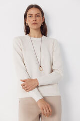 Cortefiel Jersey punto combinado Beige