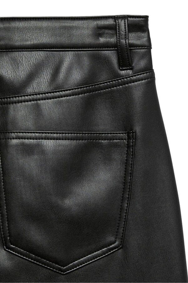 Vero Moda Cal&ccedil;a compridas com efeito de couro  Preto
