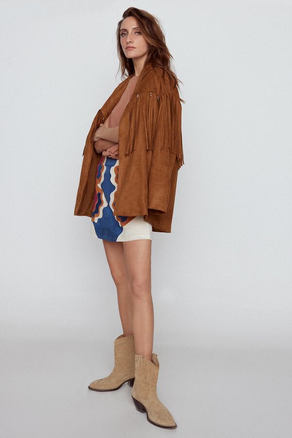 Slowlove Falda Patchwork mariposa Azul oscuro