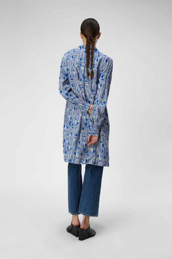 Object Vestido camiseiro estampado Azul