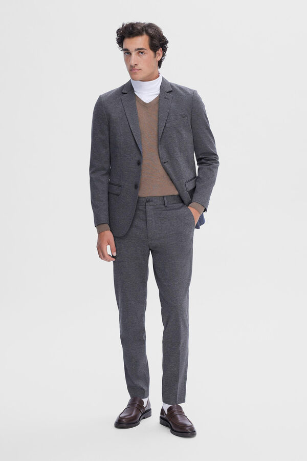 Selected Americana de hombre slim fit tejido estilo jersey. Azul