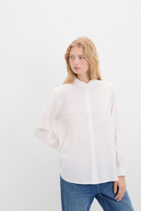 Cortefiel Camisa rom&aacute;ntica Blanco