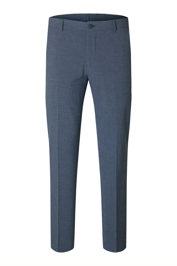 Selected Pantal&oacute;n de traje Slim Fit confeccionado con materiales reciclados. Azul marino