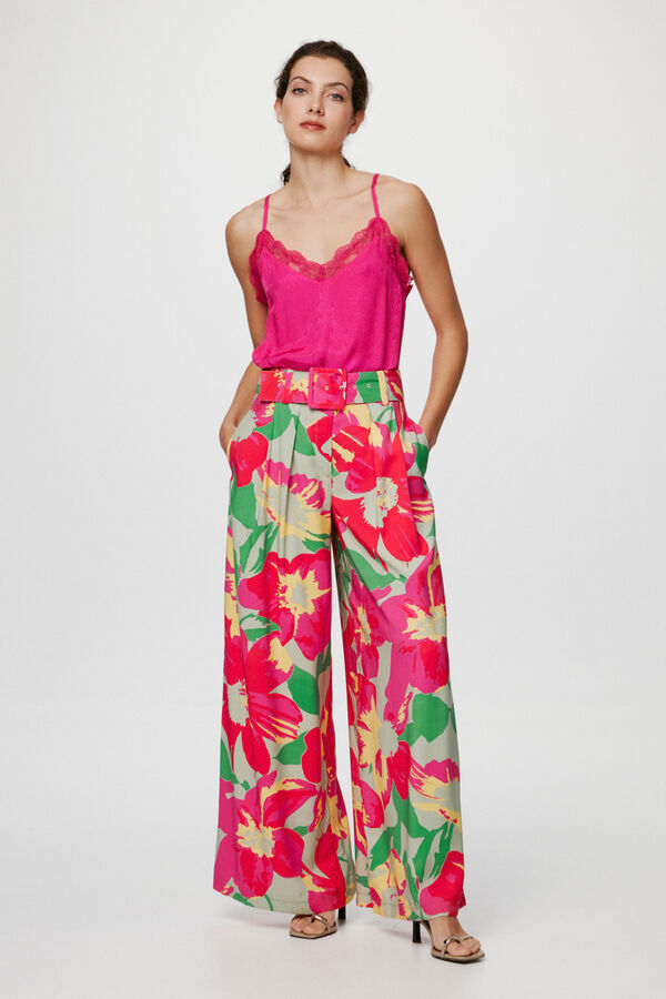 Vila Pantal&oacute;n ancho de vestir estampado Verde
