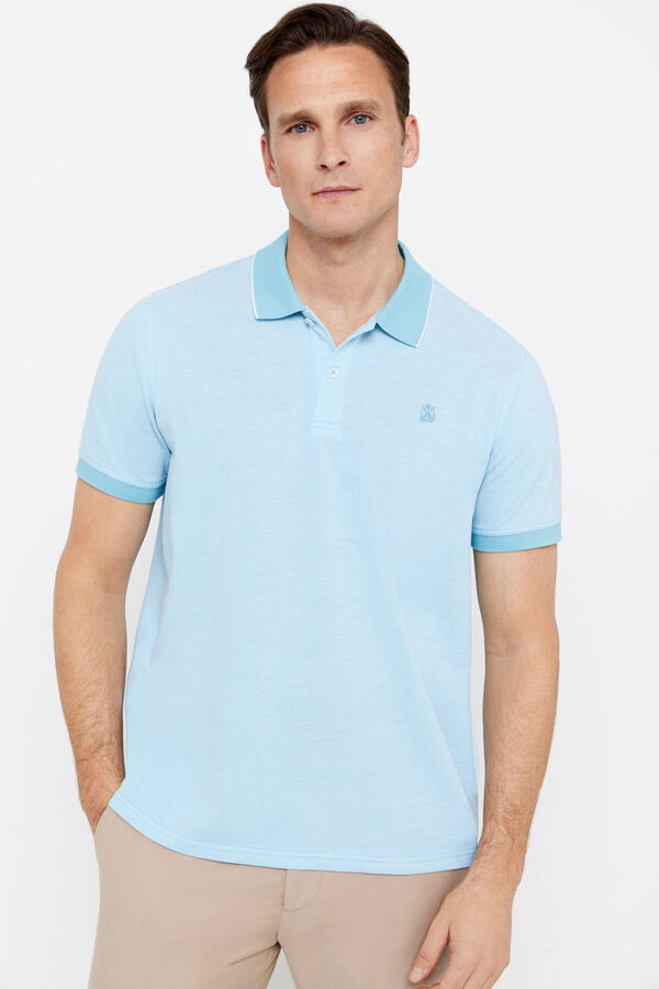 Cortefiel Polo oxford piqu&eacute; Azul