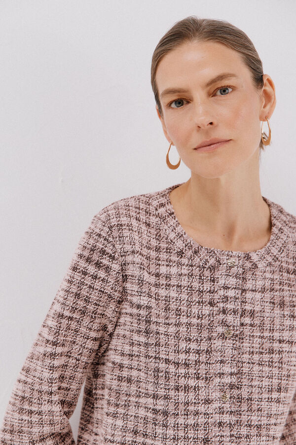 Cortefiel C&aacute;rdigan tweed Rosa