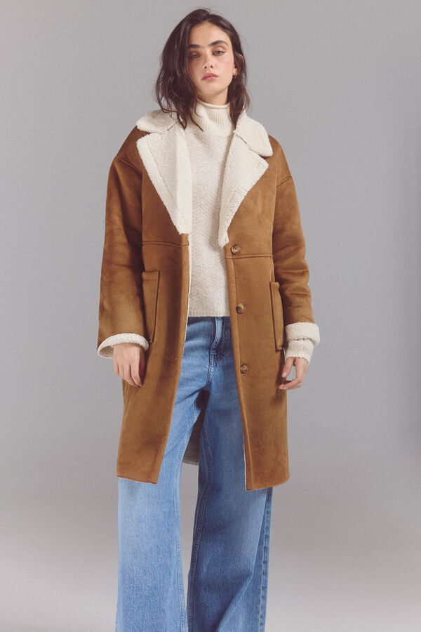 Slowlove Sobretudo dupla face Castanho