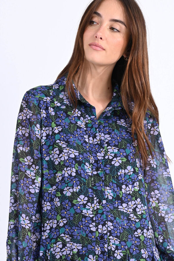 Molly Bracken Vestido curto plissado com estampado Roxo