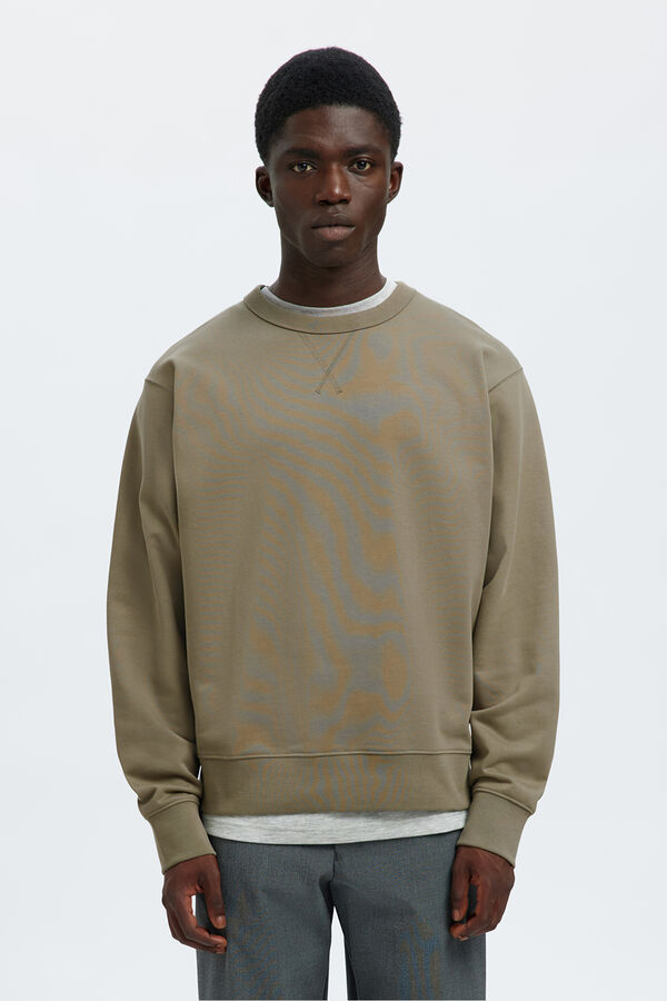 Selected Sudadera 100% algod&oacute;n org&aacute;nico Verde
