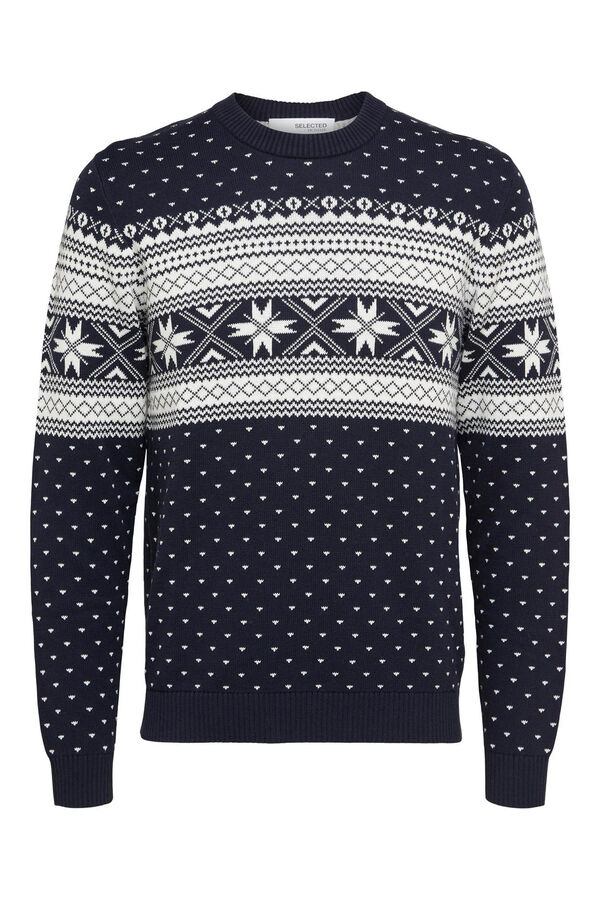 Selected Jersey de punto cuello redondo Gris oscuro