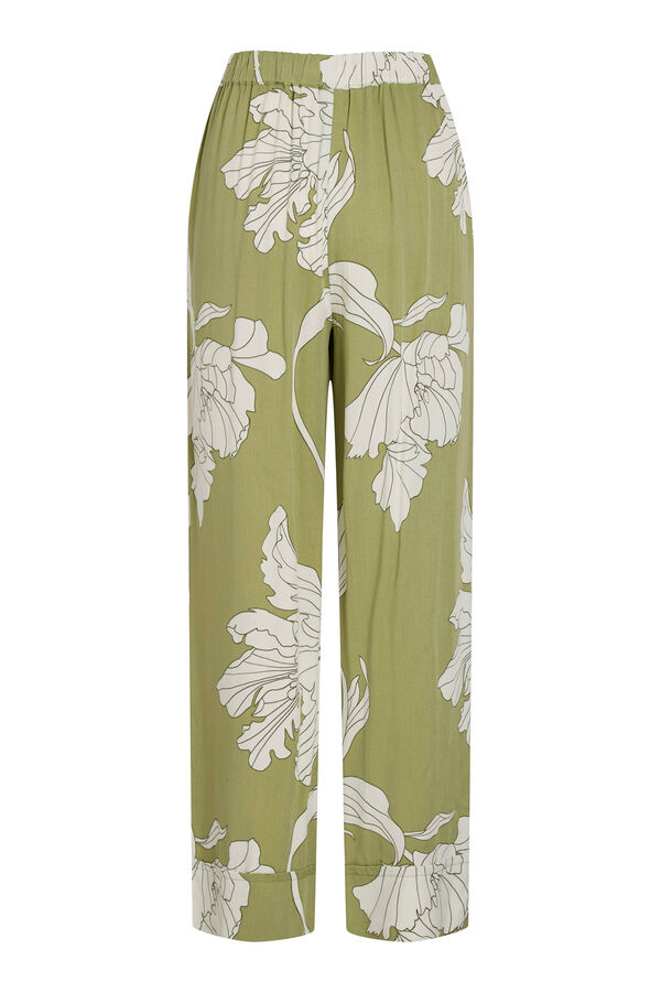 Vila Pantalón ancho estampado flores Verde