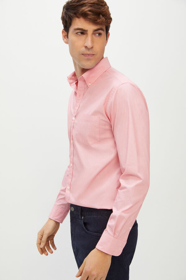 Cortefiel Camisa lisa coolmax eco-made stretch Coral
