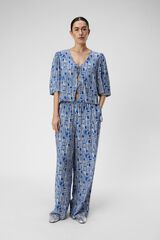 Object Calças fluidas com estampado Azul