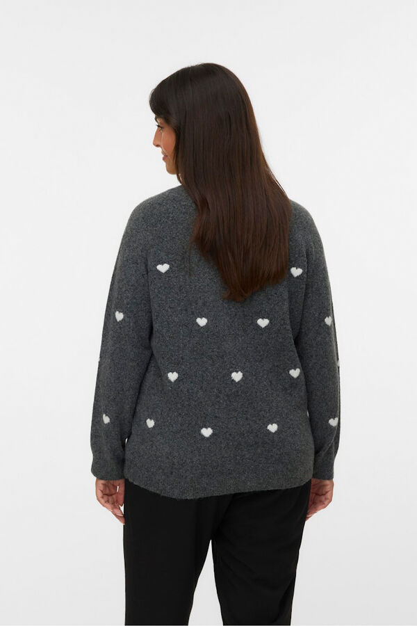 Vero Moda Curve Jersey de cuello redondo talla grande Gris oscuro