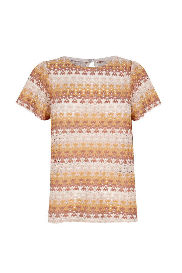 Slowlove Top estruturado de manga curta Multicolorido