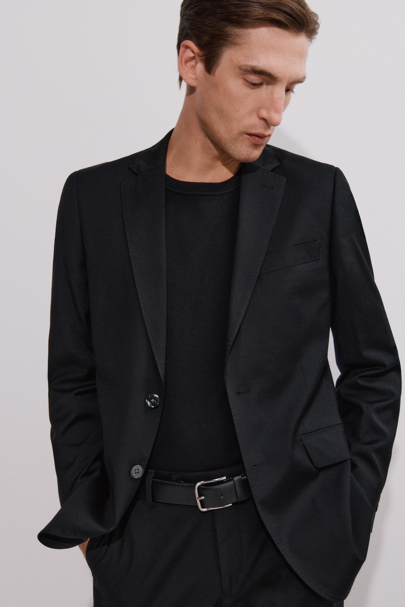 Cortefiel Blazer preto slim fit