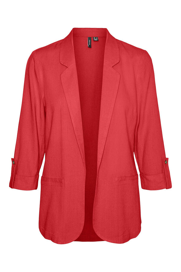 Vero Moda Blazer de mujer abierta con solapa Rojo