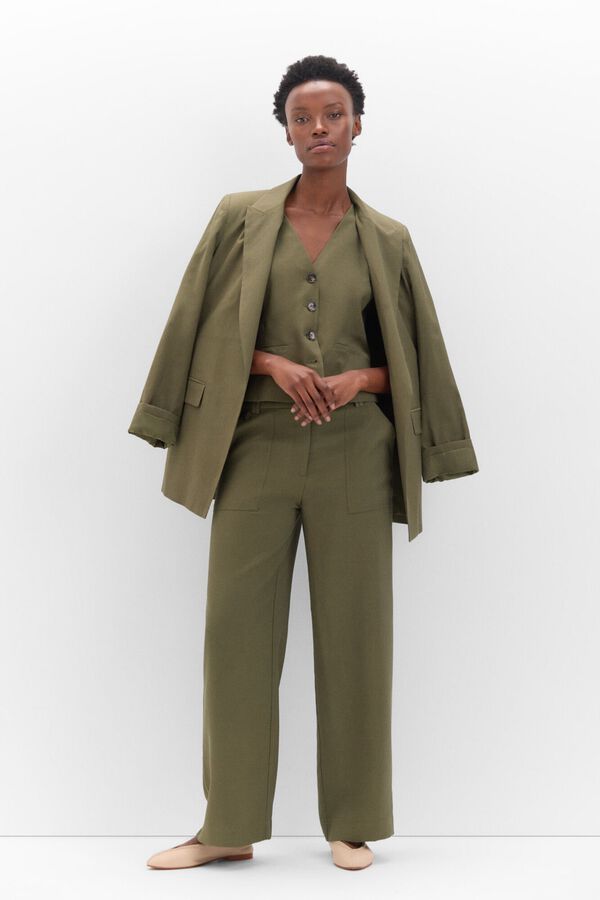 Cortefiel Blazer fluida Verde