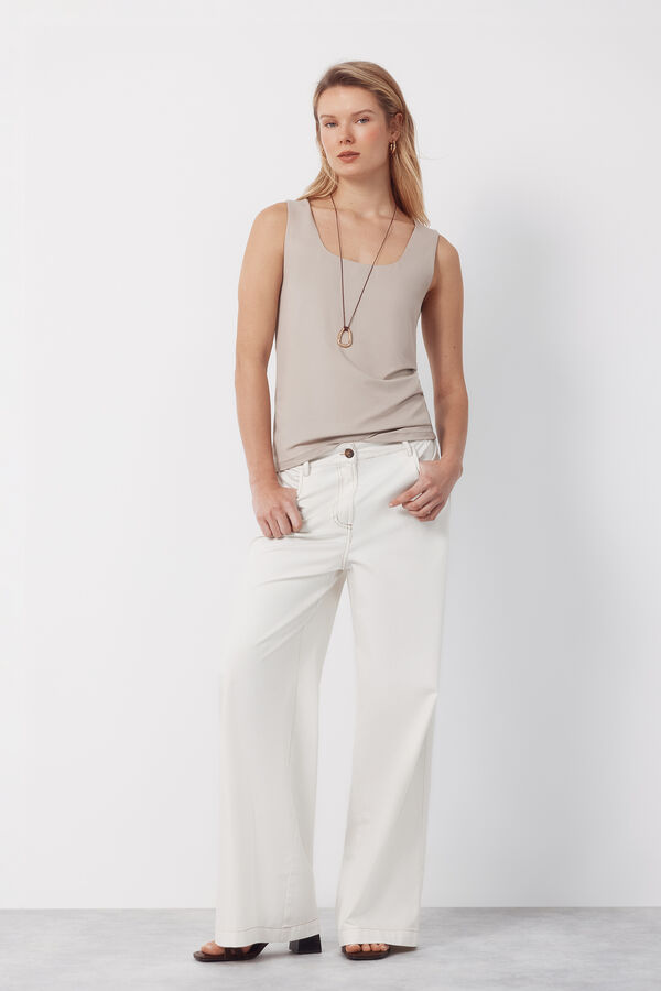 Cortefiel Top b&aacute;sico tirantes Beige