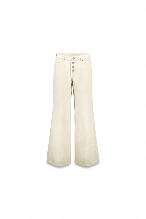 Slowlove Jeans de bot&otilde;es largos Ecru