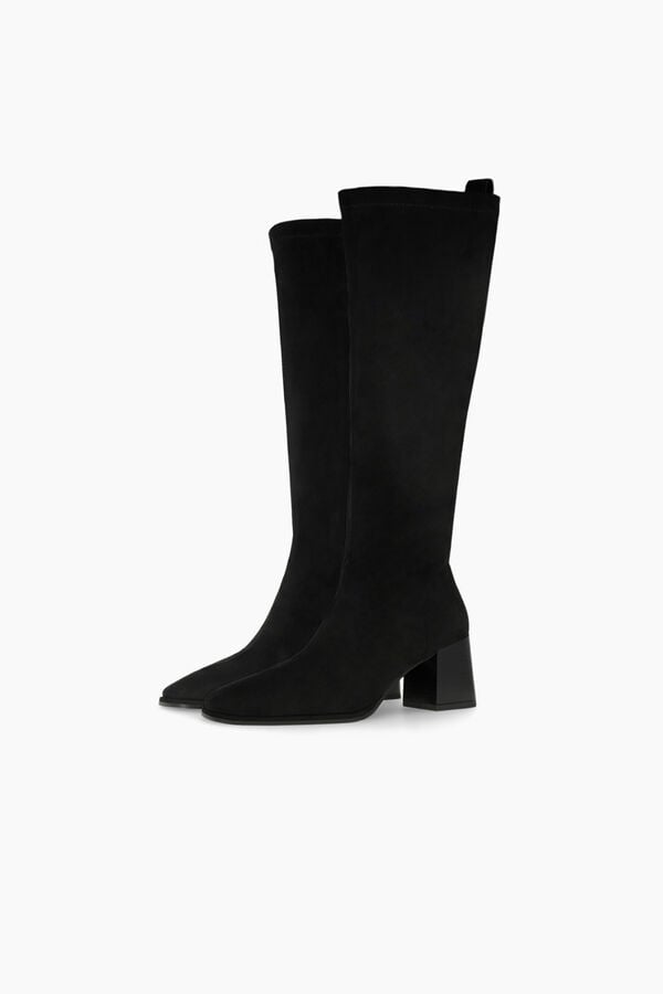 Lodi Botas de camur&ccedil;a com salto Preto