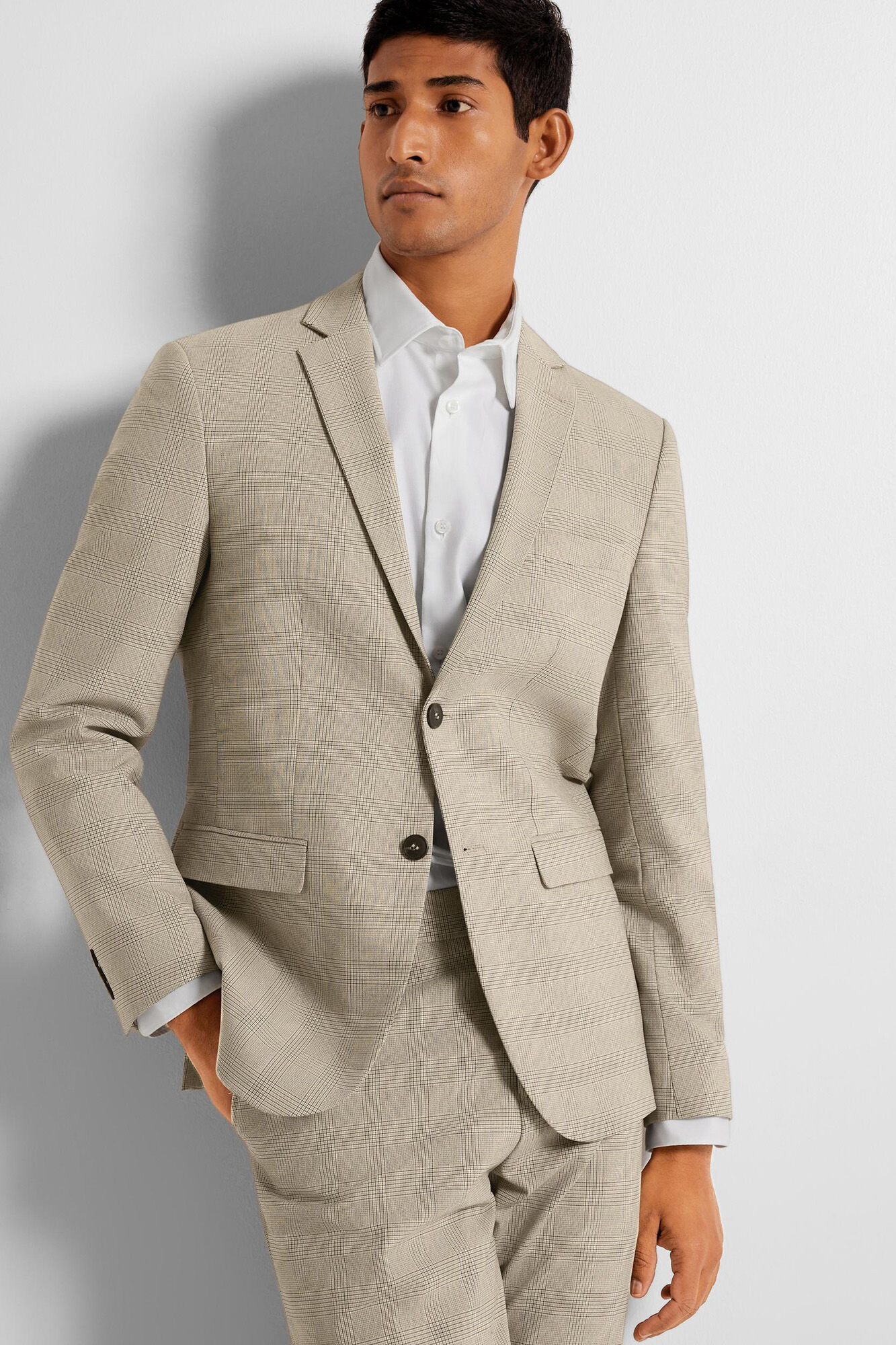 Selected Americana de cuadros Slim Fit confeccionada con materiales reciclados