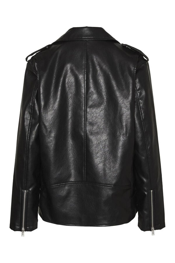 Vero Moda Cazadora biker efecto piel Negro