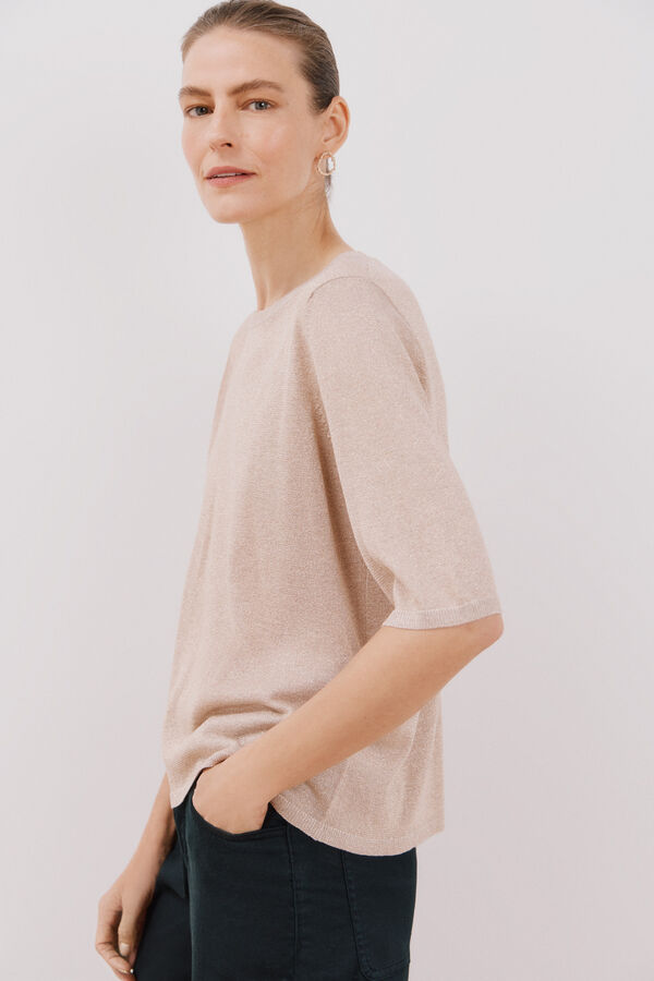 Cortefiel Jersey de malha met&aacute;lica Castanho