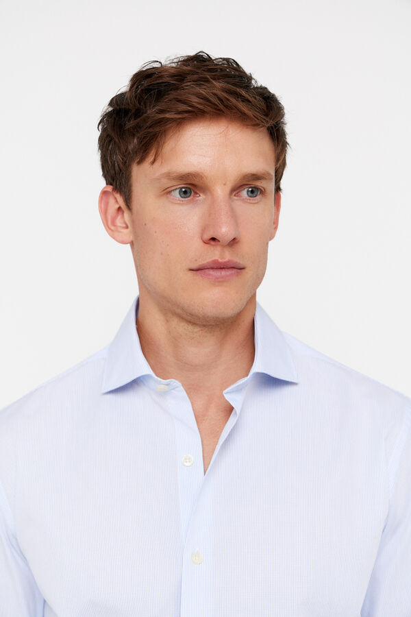 Cortefiel Camisa vestir cuadros f&aacute;cil plancha Azul