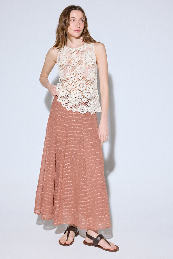 Slowlove Top de crochet floral Ecru