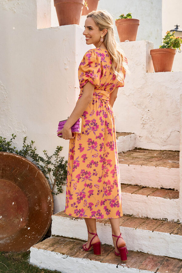 Pol&iacute;n Et Moi Vestido de flores Sua Dourado