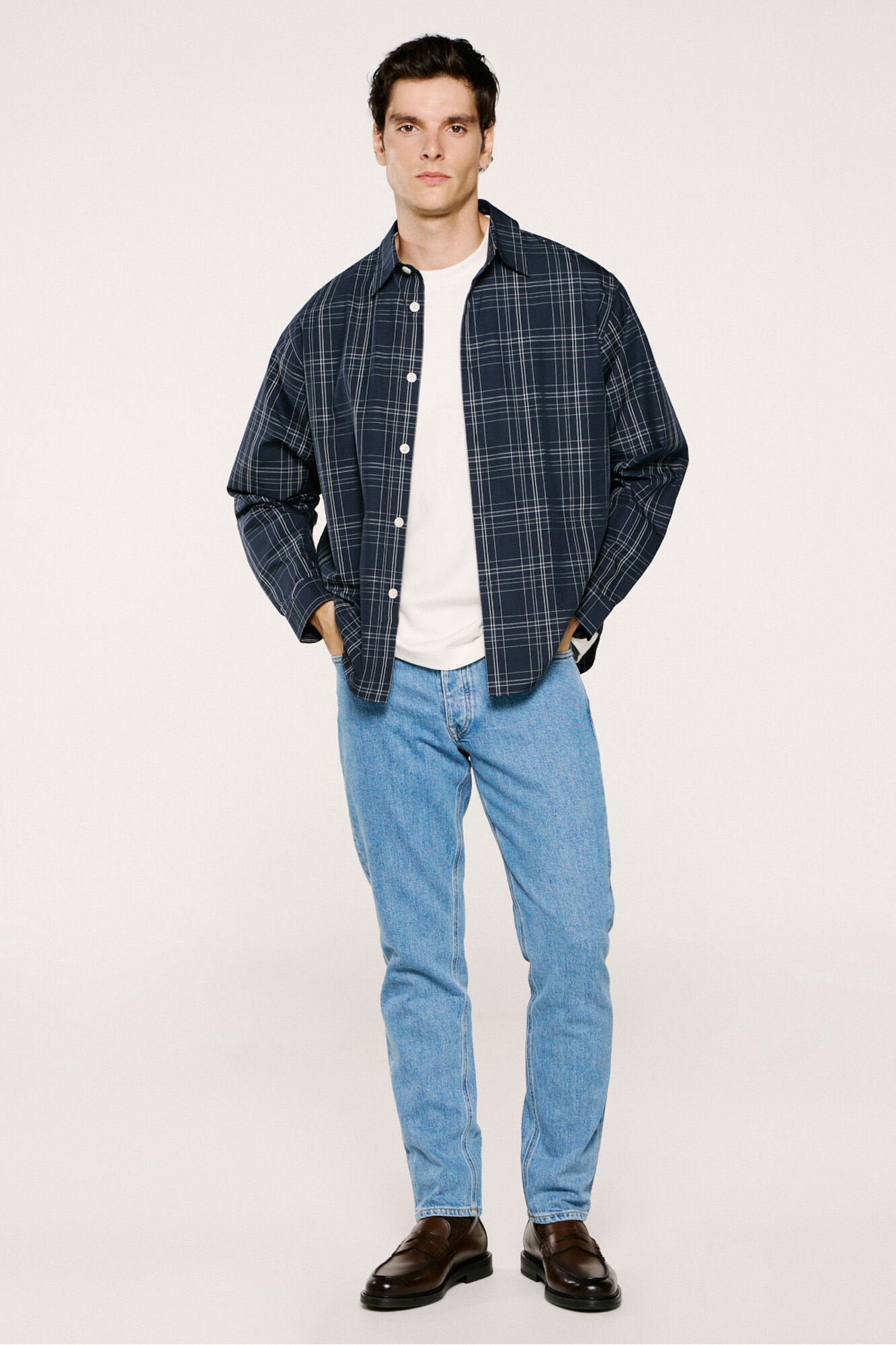 Selected Camisa de cuadros popel&iacute;n.