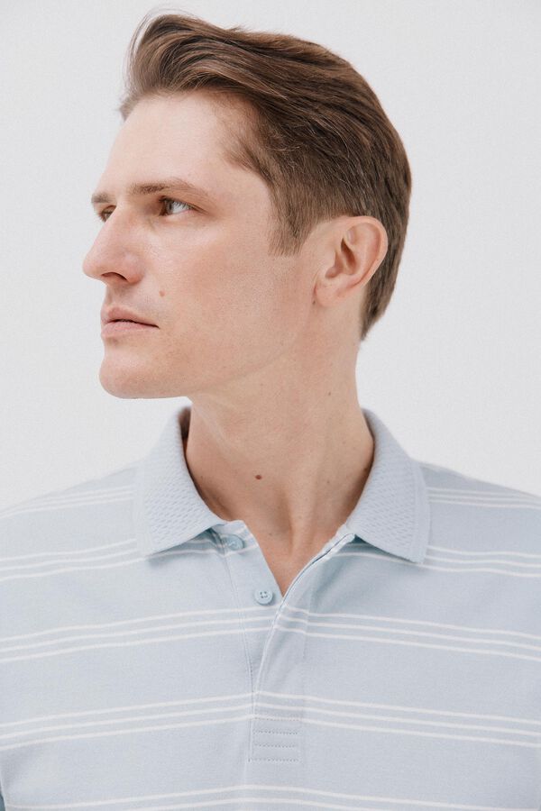 Cortefiel polo de rayas cuello estructura Azul