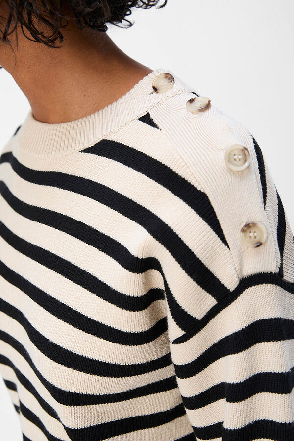 Object Camisola riscas botões Cinzento