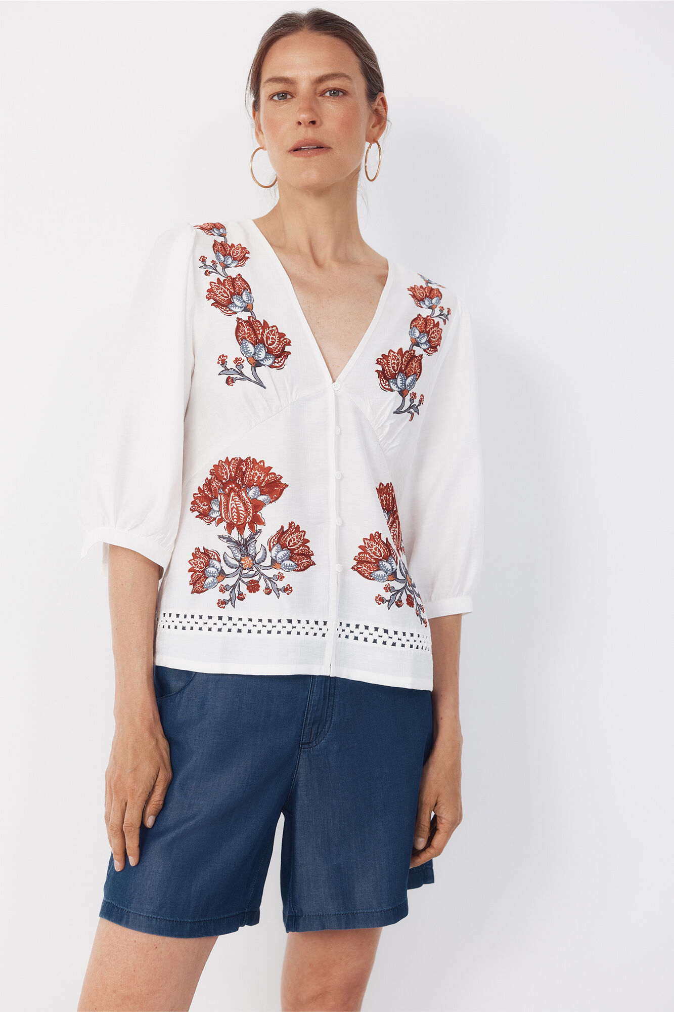 Cortefiel Blusa com estampado posicional