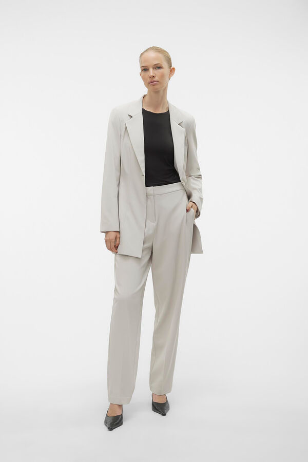 Vero Moda Blazer larga de corte Slim Gris