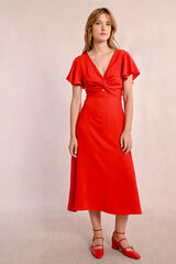 Molly Bracken Vestido comprido de manga curta Vermelho