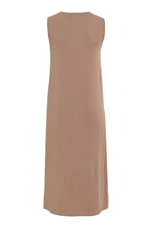 Vila Vestido midi sin mangas con Tencel Marr&oacute;n