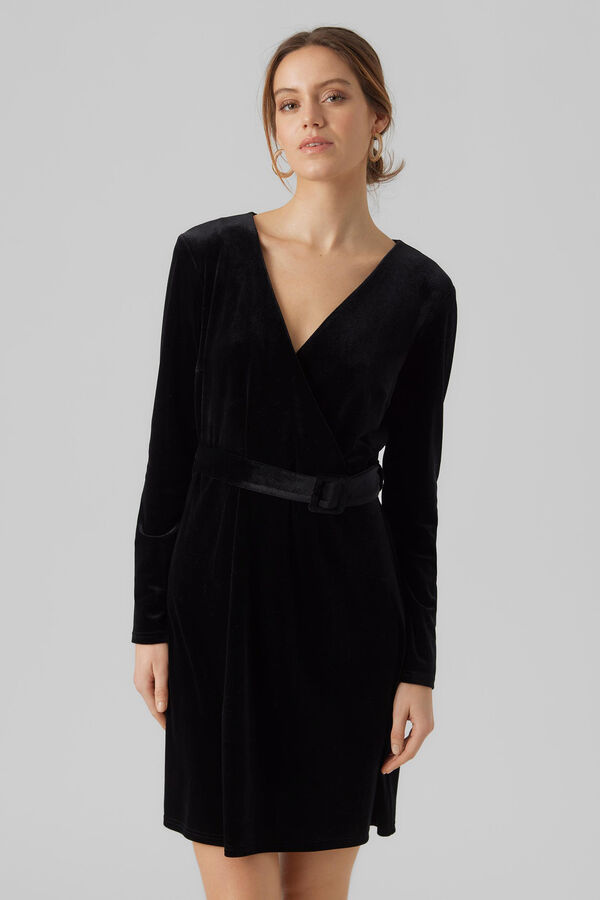 Vero Moda Vestido corto efecto aterciopelado Negro