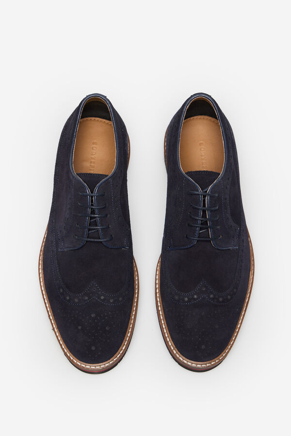 Cortefiel Zapato blucher flexible Azul marino