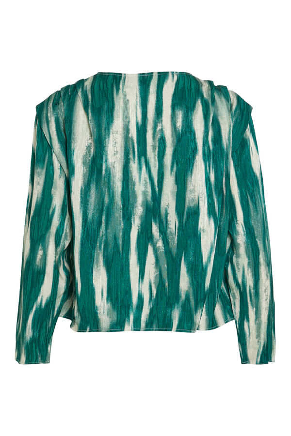 Vila Blusa manga comprida estampada Cinzento